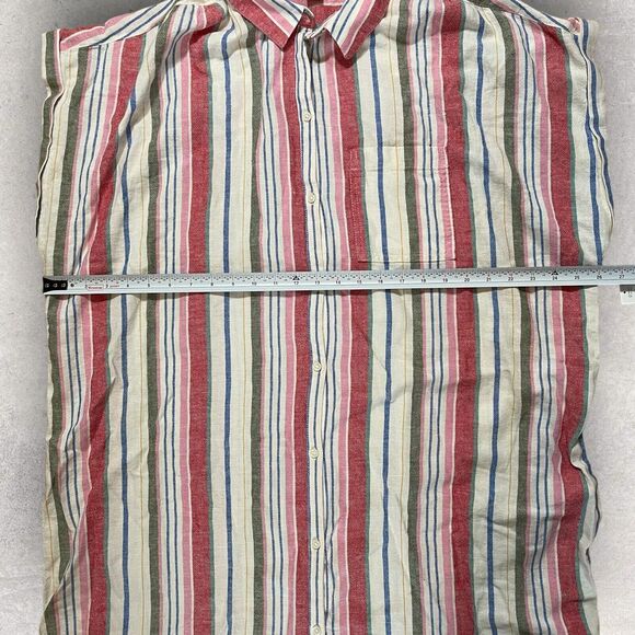 Old Navy Women Shirt Dress Linen Blend Multicolored Striped Button Up NWT - Picture 5 of 10